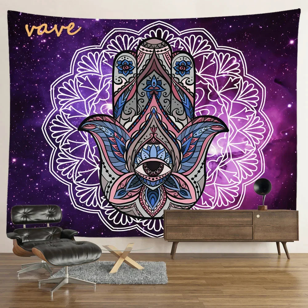 Indian Buddha Statue Meditation 7 Chakra Tapestry