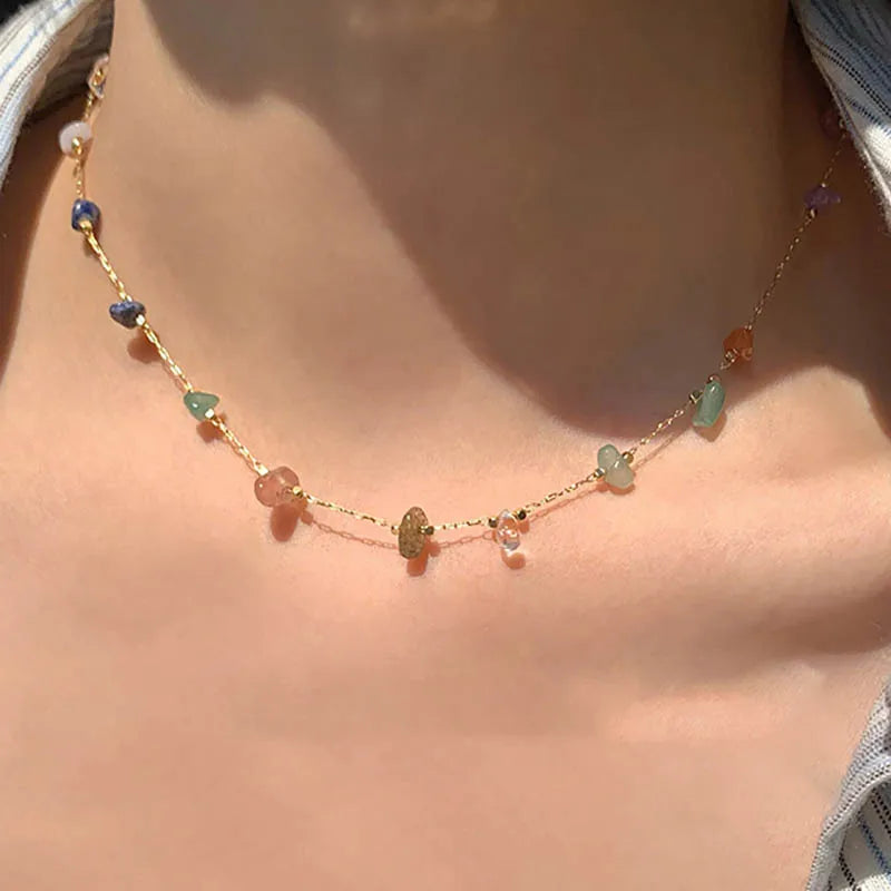 Trendy Cute Natural Stone Necklace