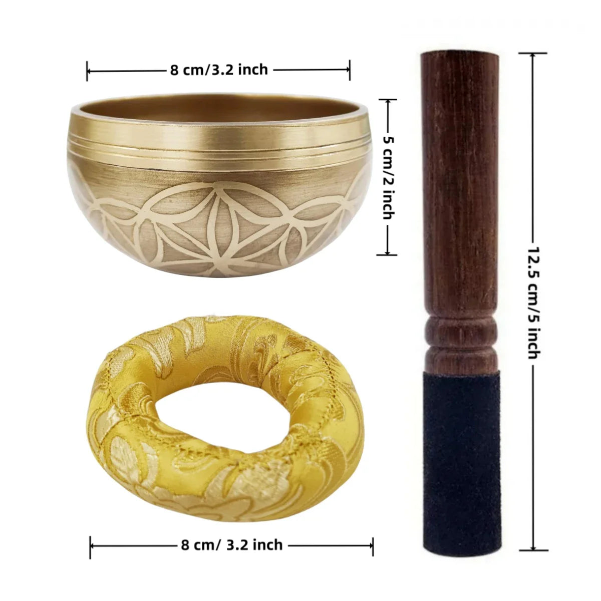 Tibetan Singing Bowl Set - Flower of Life
