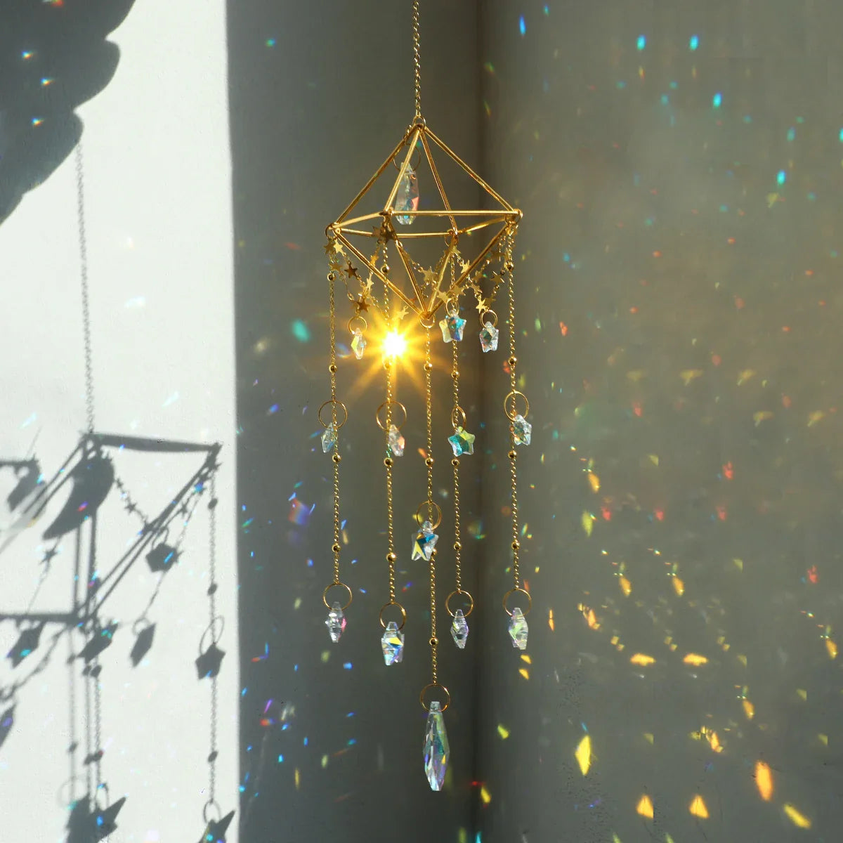 Hanging Sun Catcher Crystal Teardrop Chandelier