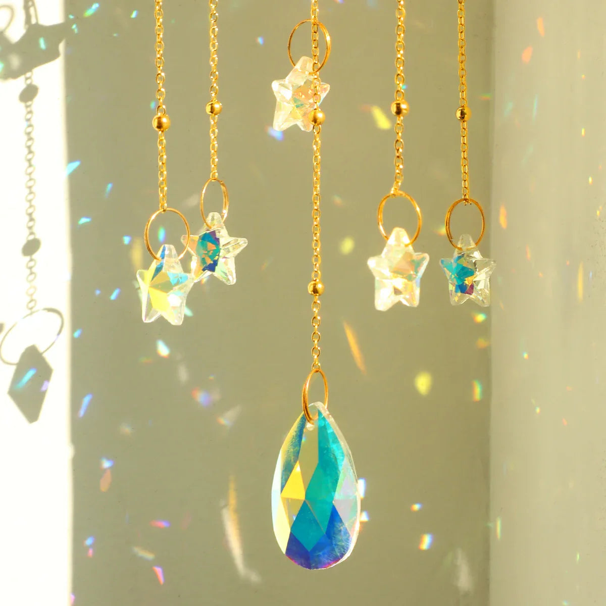 Hanging Sun Catcher Crystal Teardrop Chandelier
