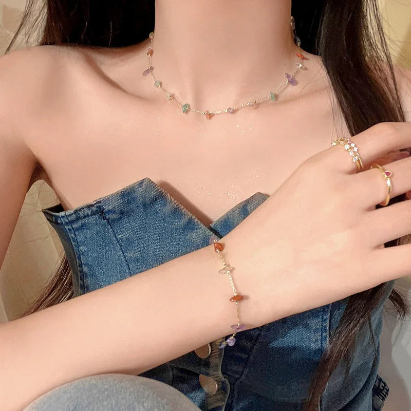 Trendy Cute Natural Stone Necklace