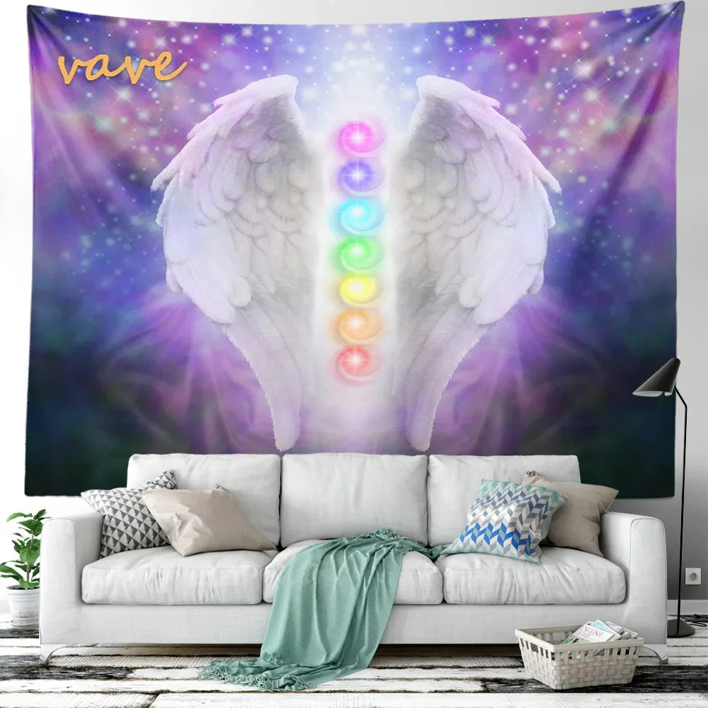 Indian Buddha Statue Meditation 7 Chakra Tapestry