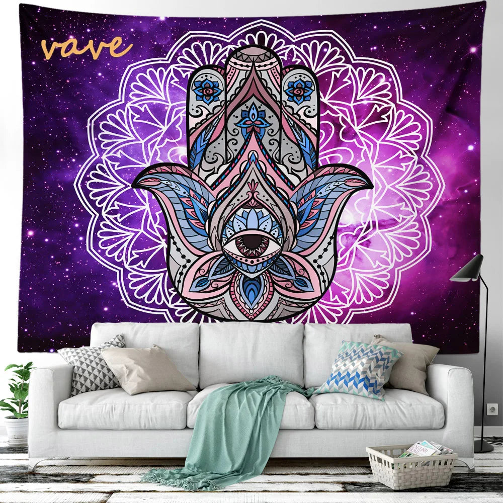 Indian Buddha Statue Meditation 7 Chakra Tapestry
