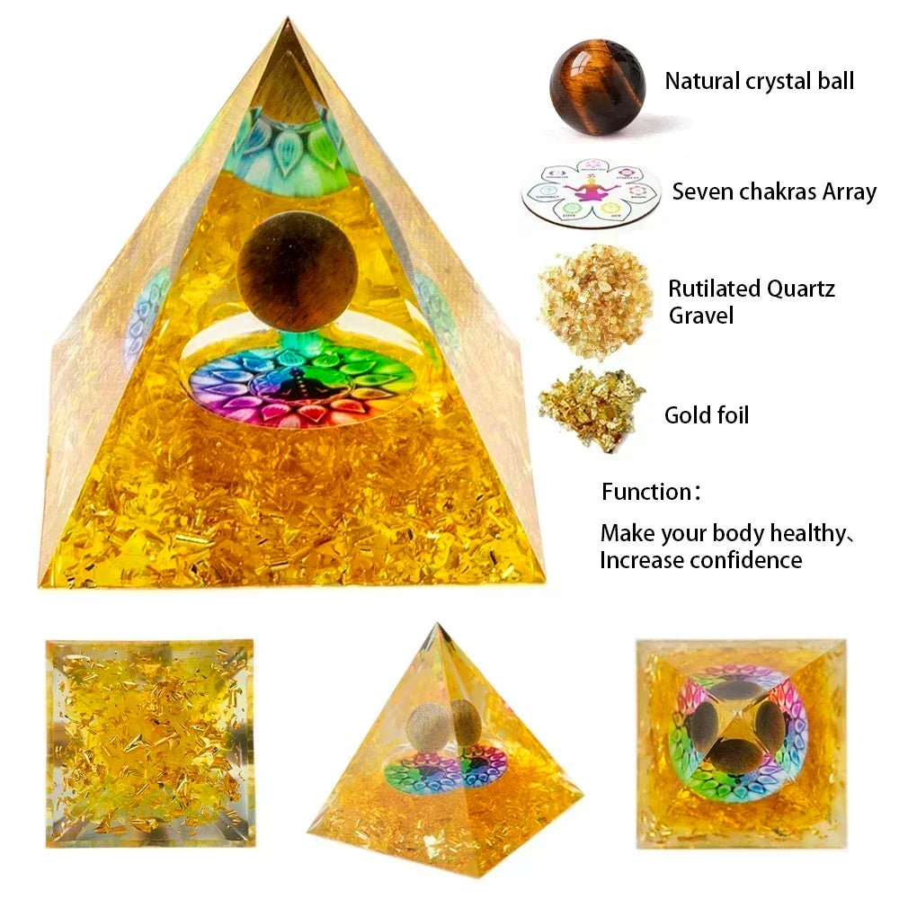 Natural Crystal Energy Generator Pyramid