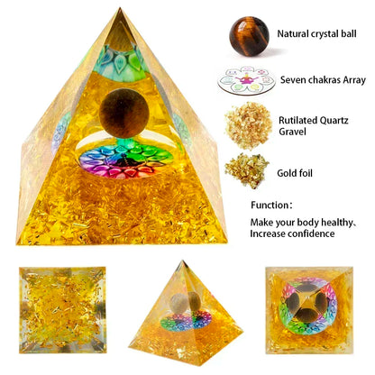 Natural Crystal Energy Generator Pyramid