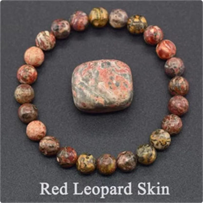 Natural Rhodonite Stones Beads Bracelet