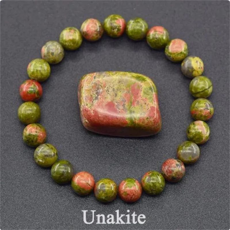 Natural Rhodonite Stones Beads Bracelet