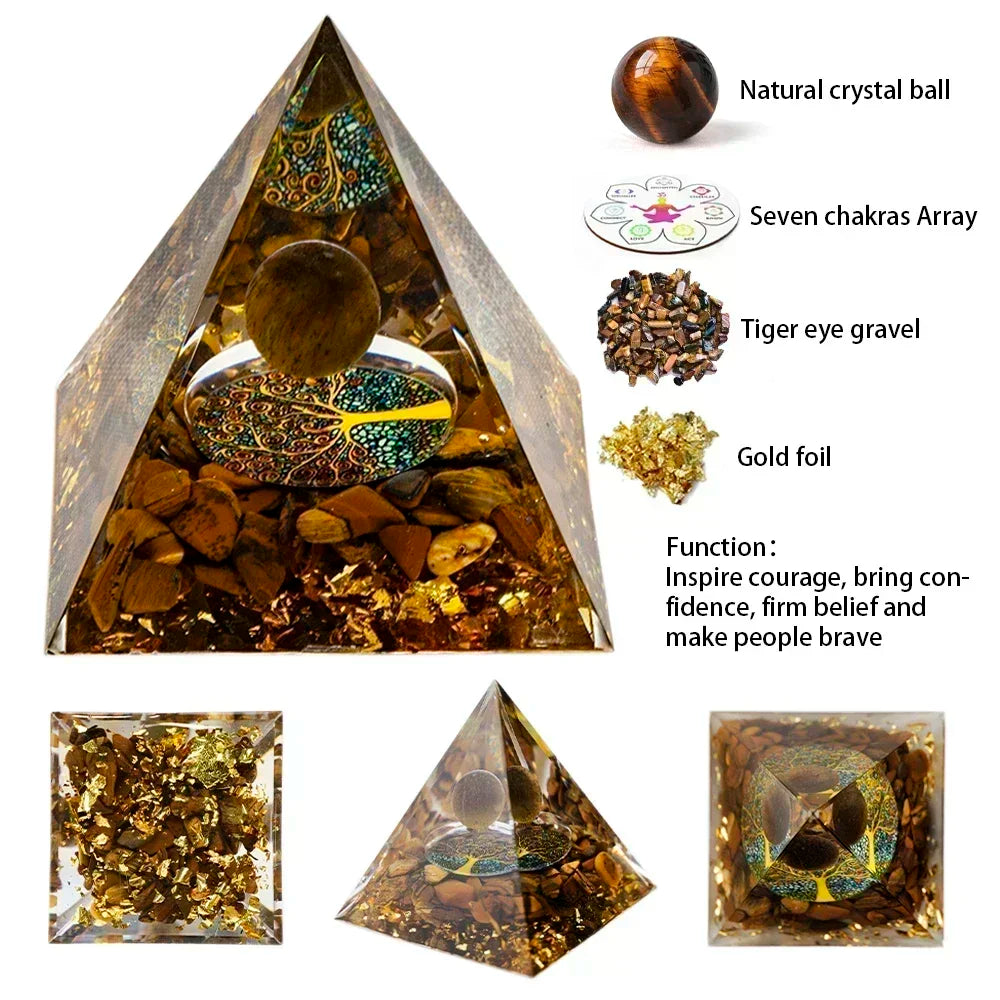 Natural Crystal Energy Generator Pyramid