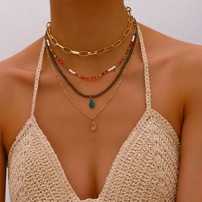 Bohemian Multilayer Handmade Beads Chain Necklace