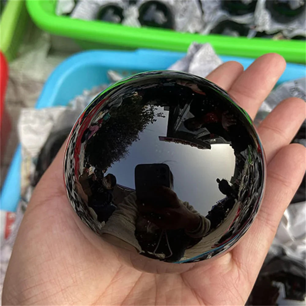 Natural Black Obsidian Sphere - Healing Crystal Magic Ball