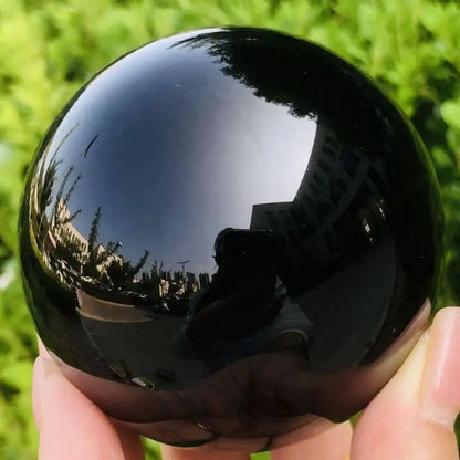 Natural Black Obsidian Sphere - Healing Crystal Magic Ball