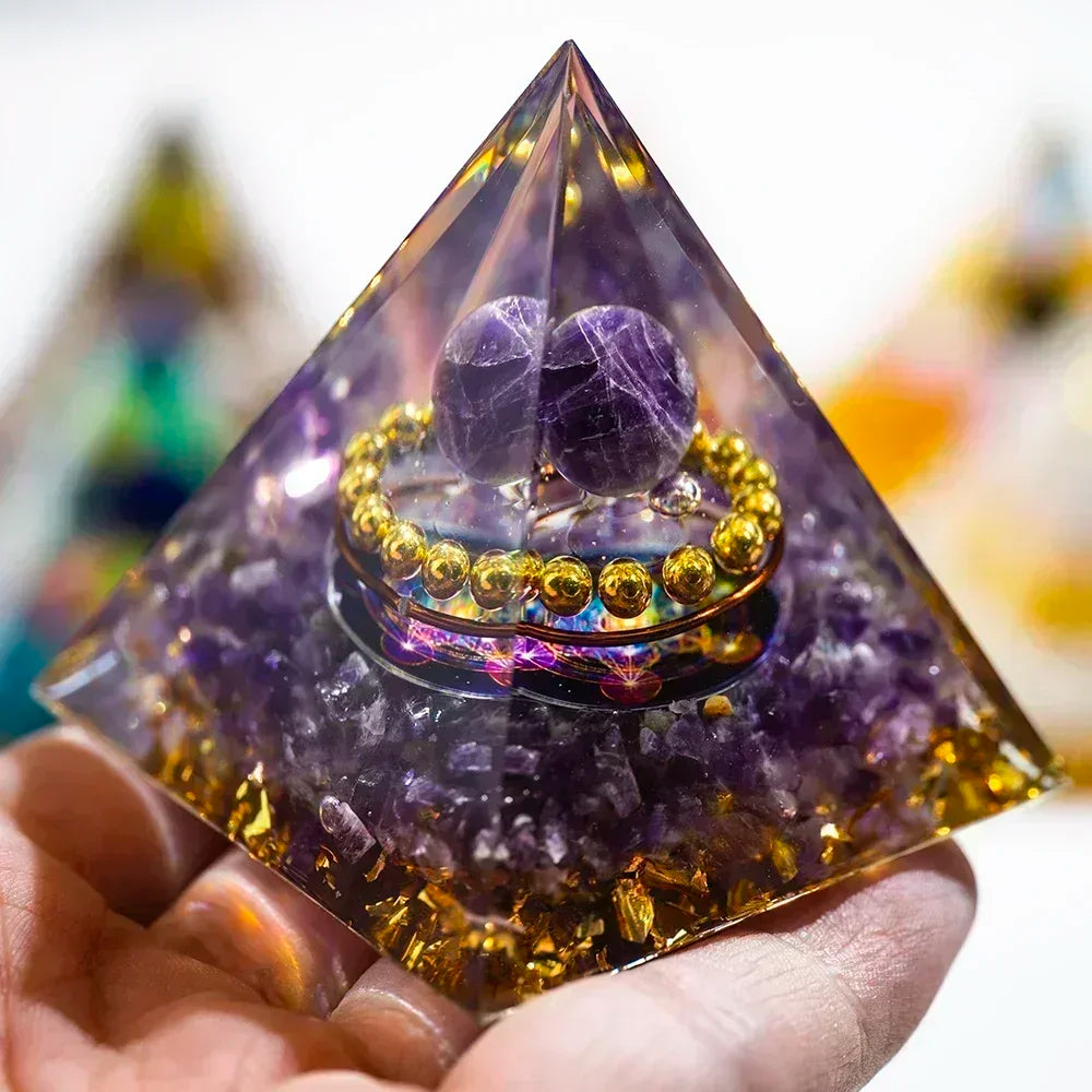 Natural Crystal Energy Generator Pyramid