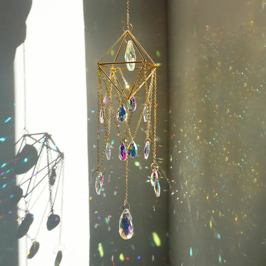 Hanging Sun Catcher Crystal Teardrop Chandelier