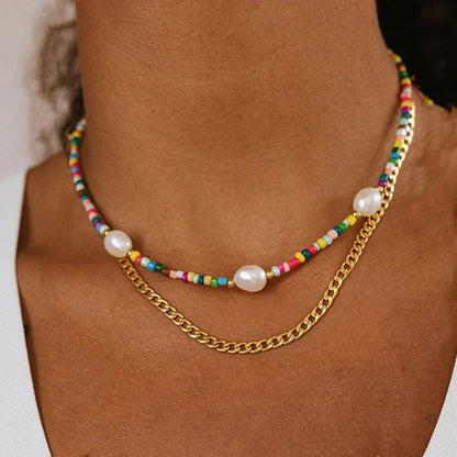 Bohemian Multilayer Handmade Beads Chain Necklace