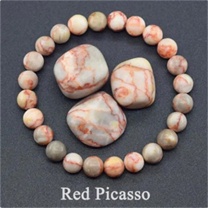 Natural Rhodonite Stones Beads Bracelet