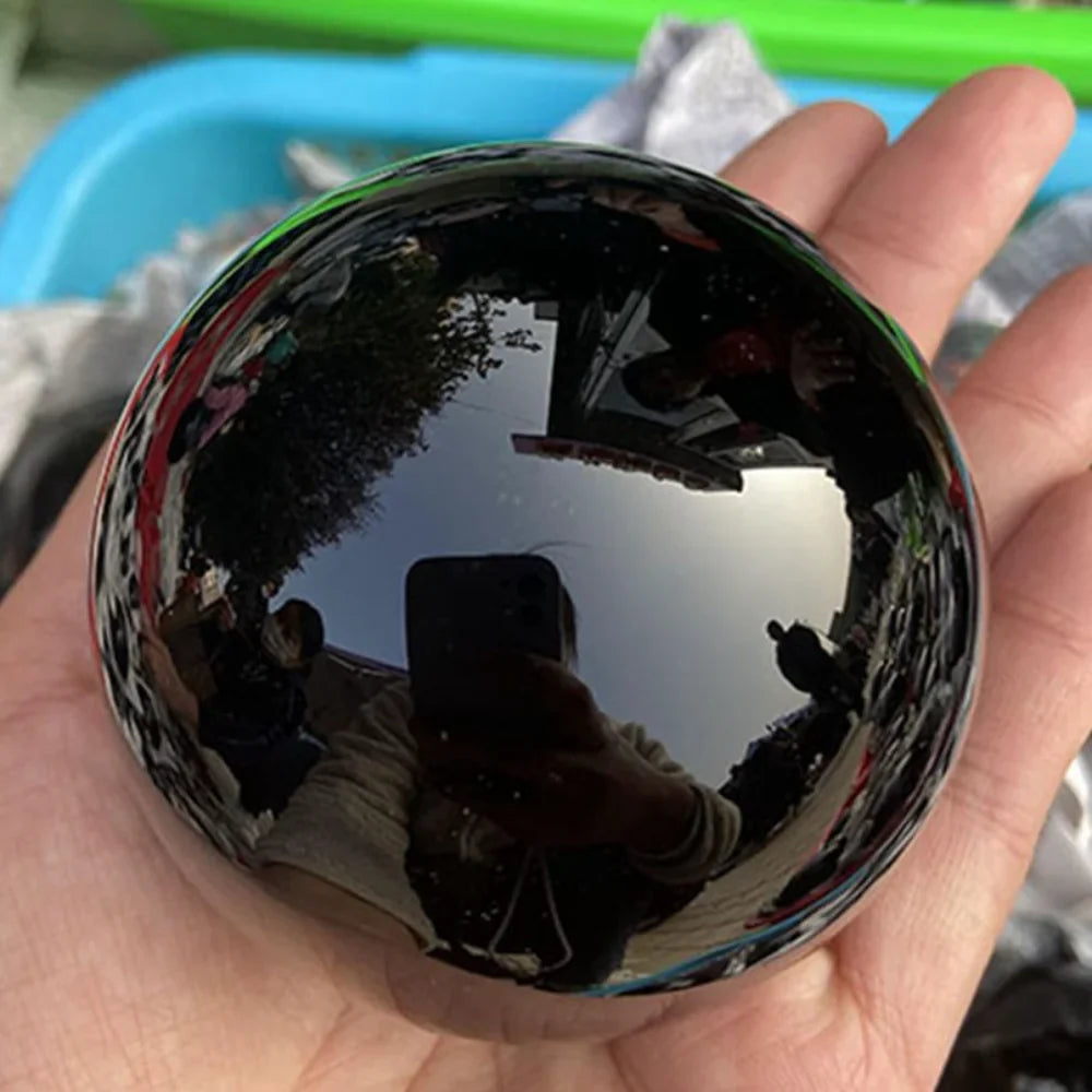 Natural Black Obsidian Sphere - Healing Crystal Magic Ball